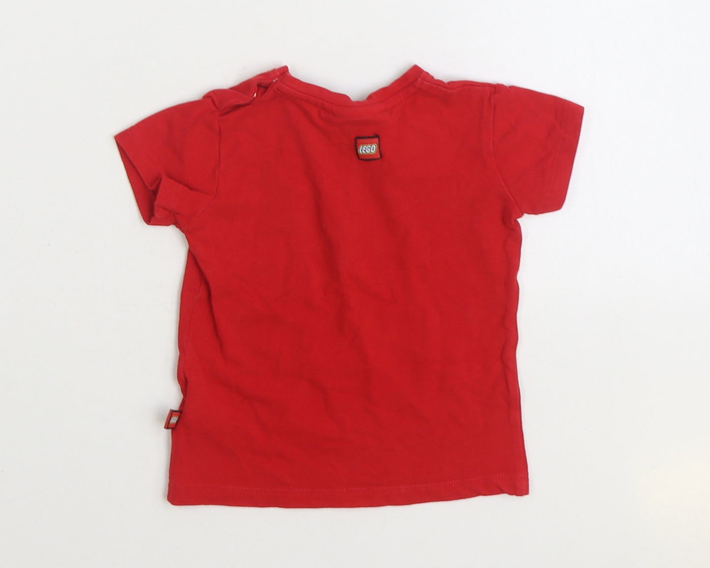 Lego Wear Girls Red Cotton Basic T-Shirt Size 12-18 Months Round Neck Pullover - Ladybug