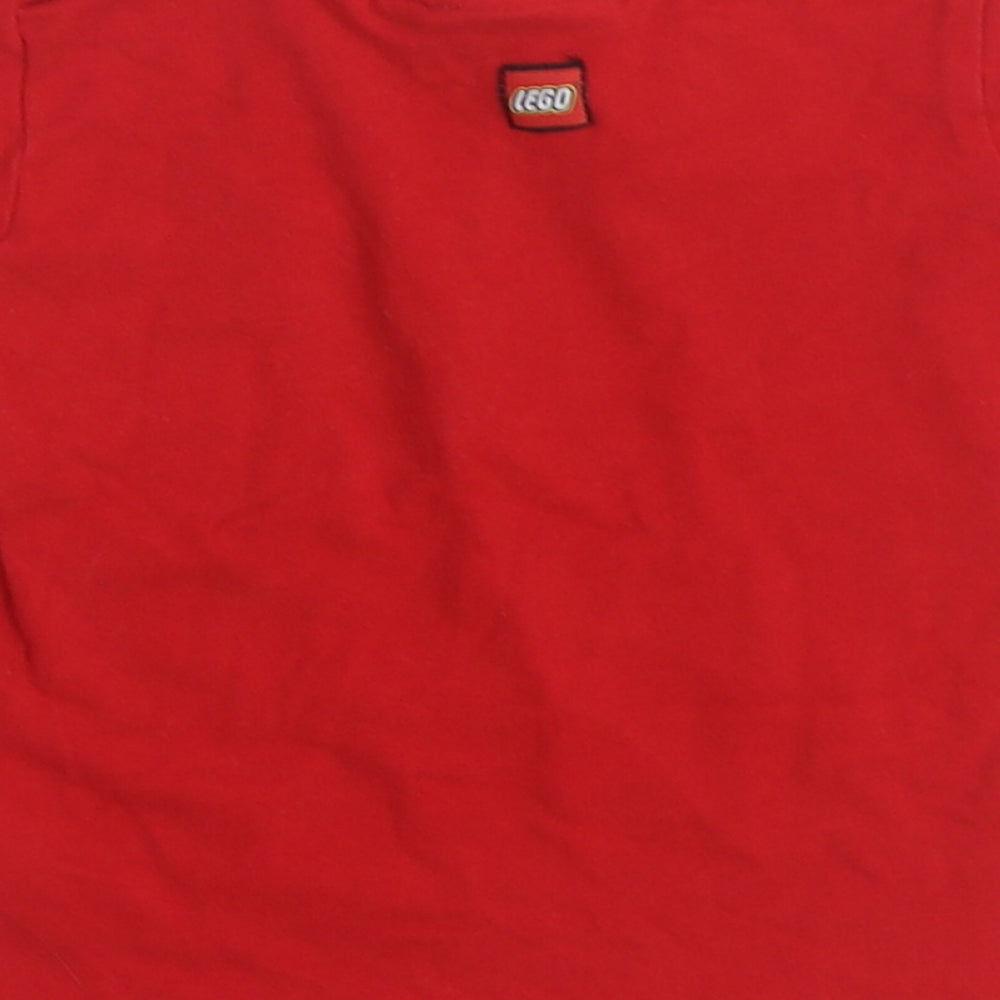 Lego Wear Girls Red Cotton Basic T-Shirt Size 12-18 Months Round Neck Pullover - Ladybug