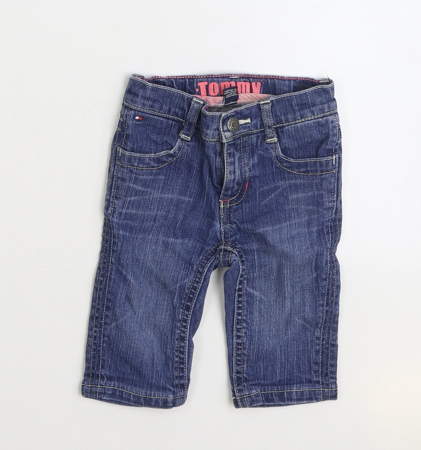 Tommy Hilfiger Girls Blue 100% Cotton Straight Jeans Size 2 Years Regular Zip