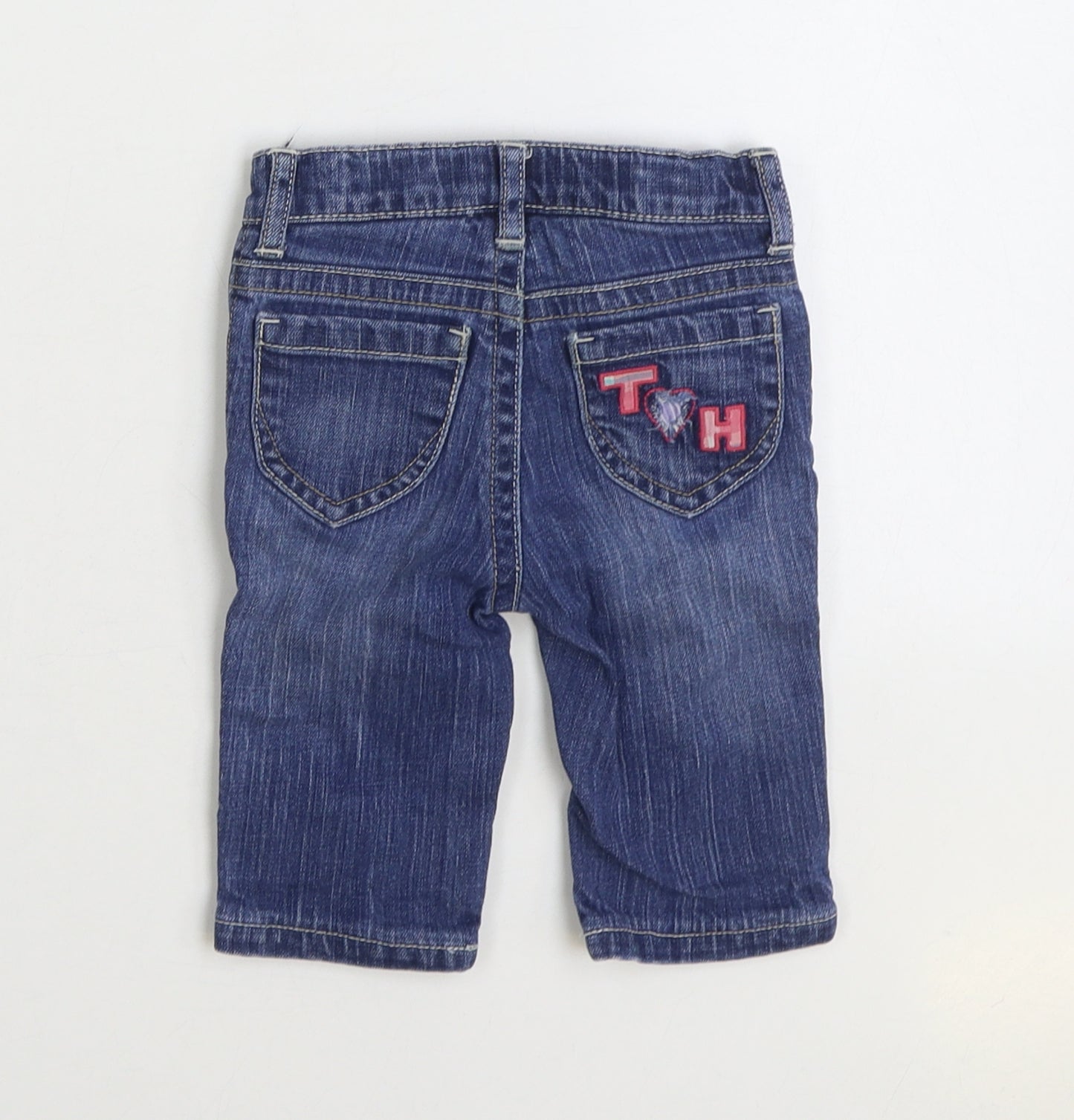 Tommy Hilfiger Girls Blue 100% Cotton Straight Jeans Size 2 Years Regular Zip