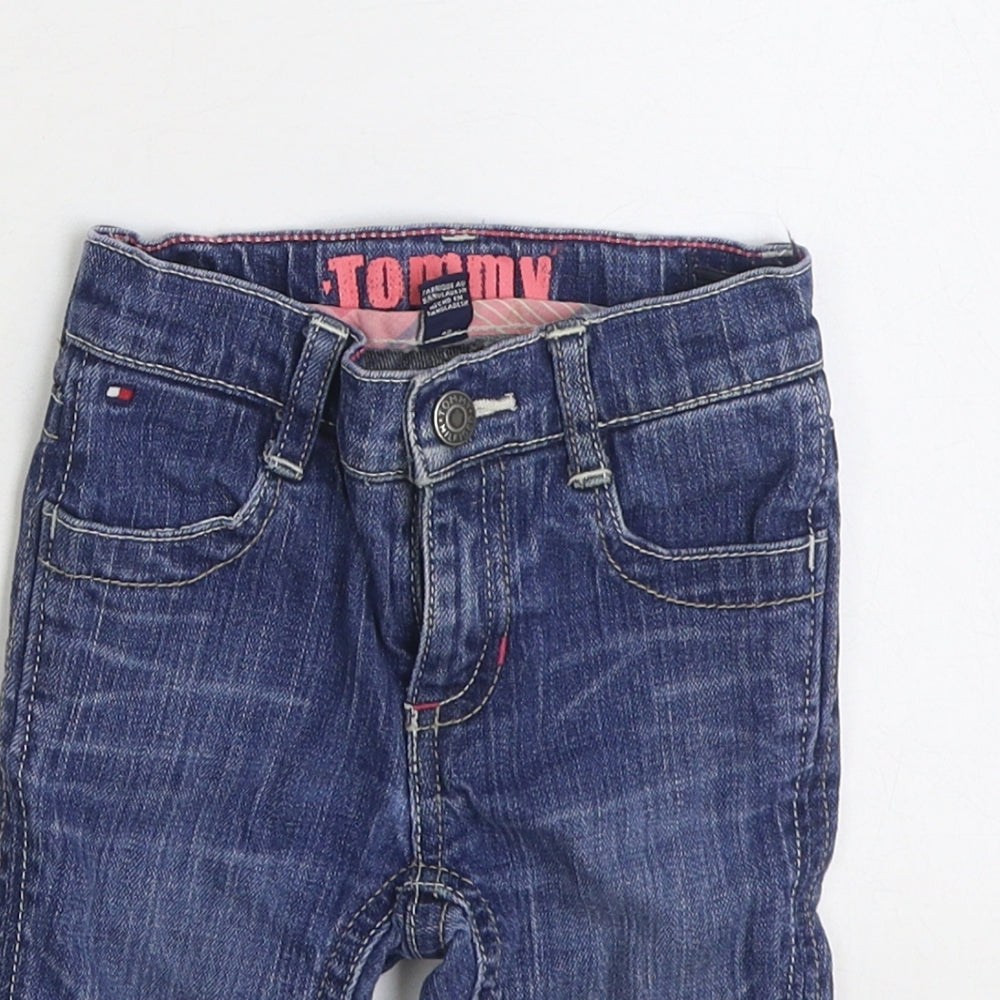 Tommy Hilfiger Girls Blue 100% Cotton Straight Jeans Size 2 Years Regular Zip