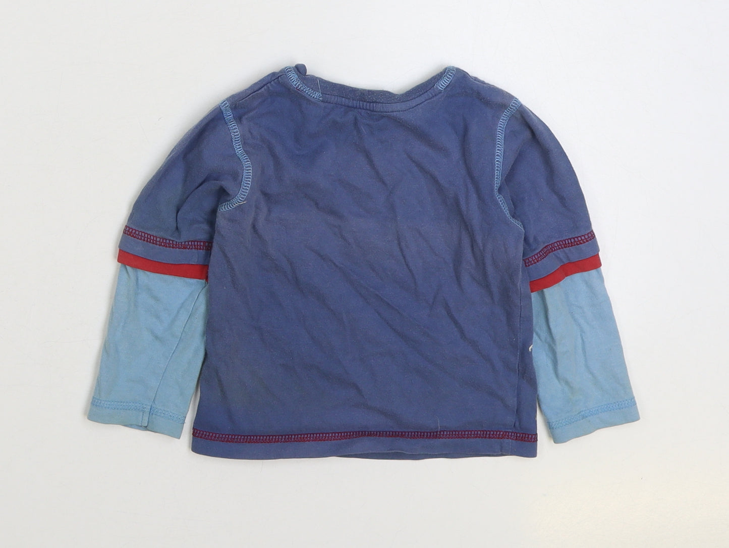 Dunnes Stores Baby Blue 100% Cotton Basic T-Shirt Size 12-18 Months Round Neck Pullover - Monsters