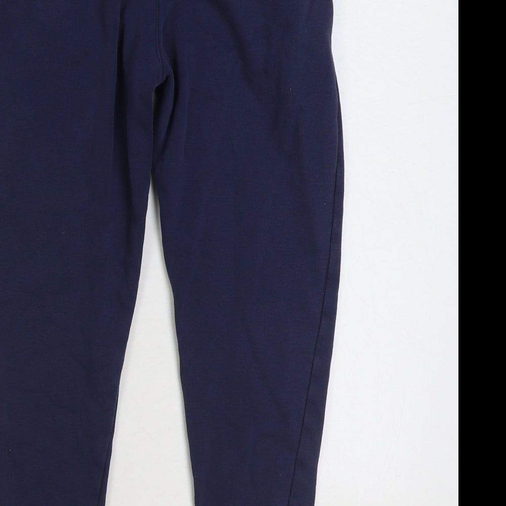 George Boys Blue Cotton Jogger Trousers Size 7-8 Years Regular Drawstring