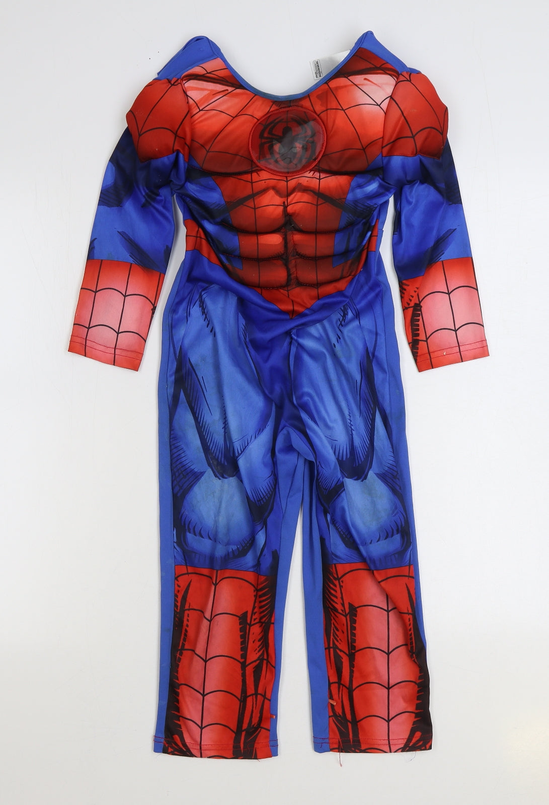 F&F Boys Multicoloured Geometric Polyester One Piece Size 5-6 Years Hook & Loop - Spiderman Costume