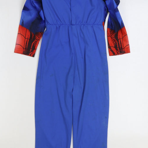 F&F Boys Multicoloured Geometric Polyester One Piece Size 5-6 Years Hook & Loop - Spiderman Costume