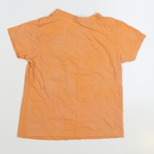 Primark Boys Orange Cotton Basic T-Shirt Size 7-8 Years Round Neck Pullover - No Regrets
