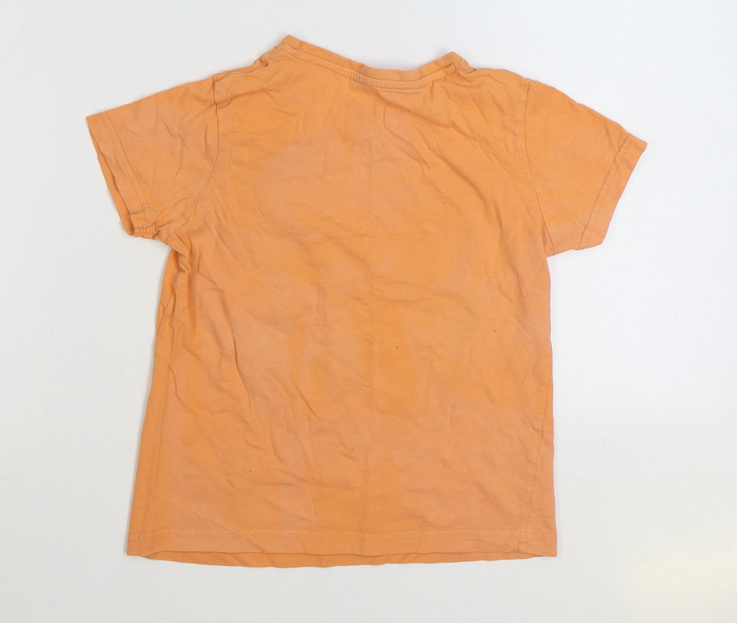 Primark Boys Orange Cotton Basic T-Shirt Size 7-8 Years Round Neck Pullover - No Regrets