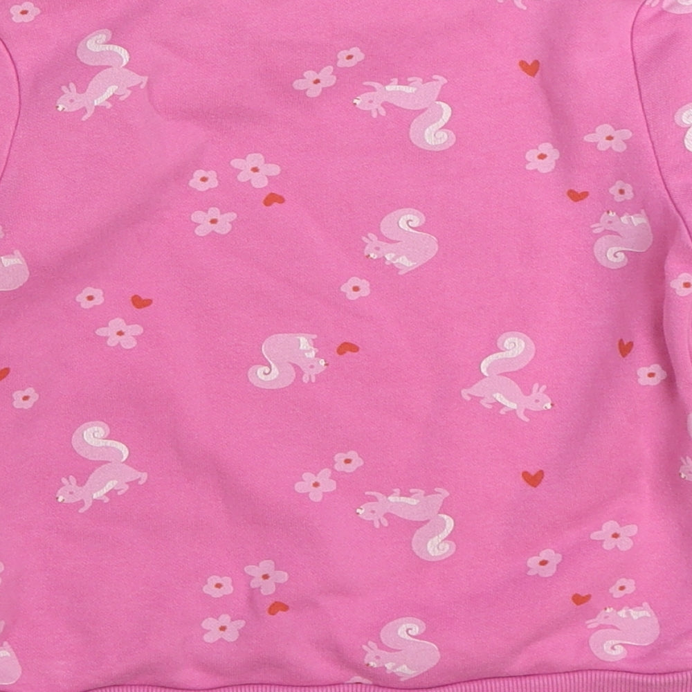 Dunnes Stores Girls Pink Geometric Cotton Pullover Sweatshirt Size 3-4 Years Pullover - Squirrel
