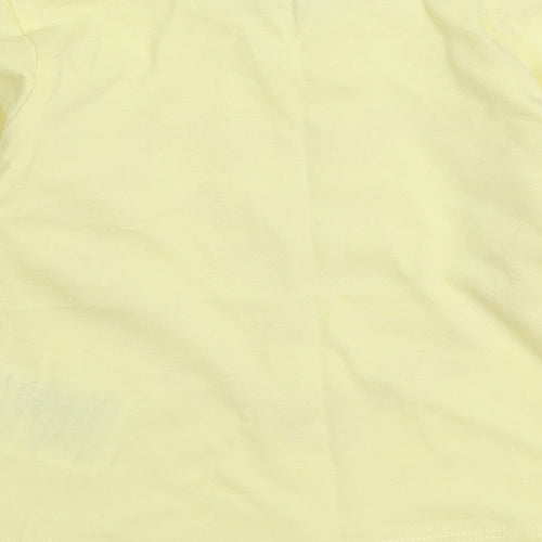 Dopo Dopo Girls Yellow 100% Cotton Basic T-Shirt Size 6-9 Months Round Neck Snap - Mummy and Daddy = Me