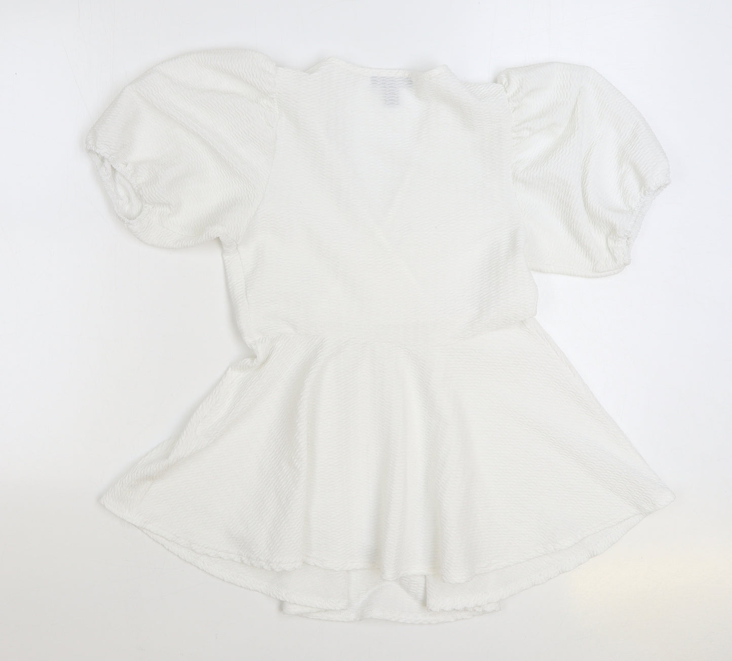 New Look Womens White Cotton Wrap Dress Size 8 V-Neck Pullover