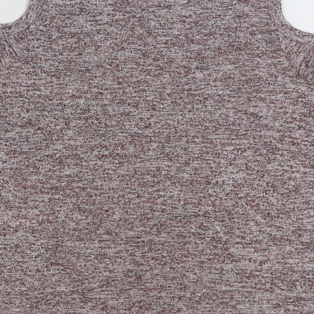 915 Generation Girls Purple Polyester Basic T-Shirt Size 12-13 Years Round Neck Pullover - Open Shoulder