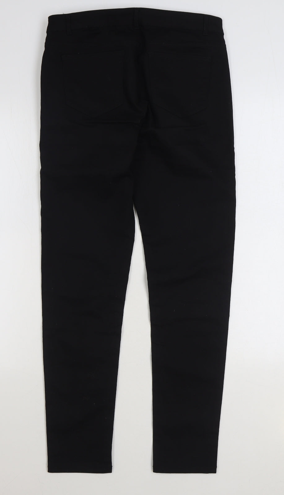 H&M Womens Black Cotton Skinny Jeans Size 12 L30 in Regular Zip