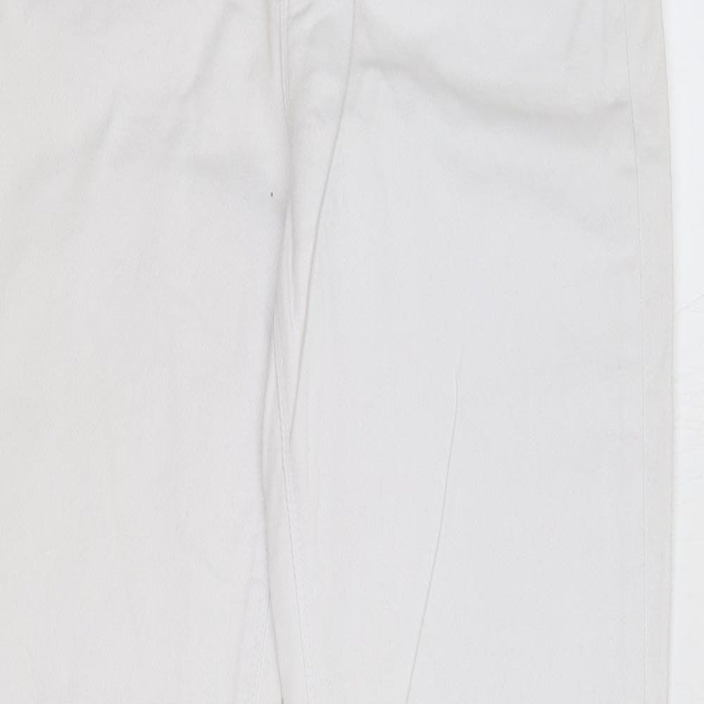 Dunnes Stores Womens White Cotton Bootcut Jeans Size 12 L33 in Regular Zip