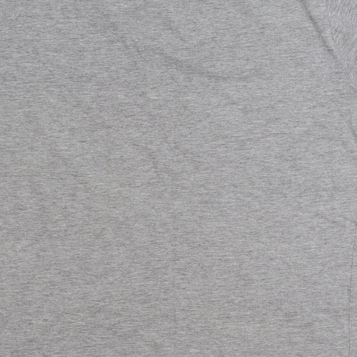Jaqueline de Yong Womens Grey Cotton Basic T-Shirt Size L Round Neck - Mucho Gusto