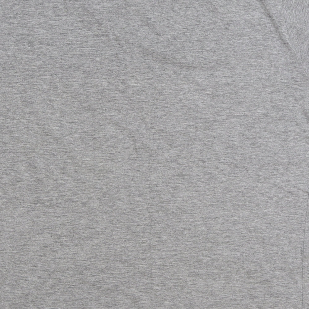 Jaqueline de Yong Womens Grey Cotton Basic T-Shirt Size L Round Neck - Mucho Gusto