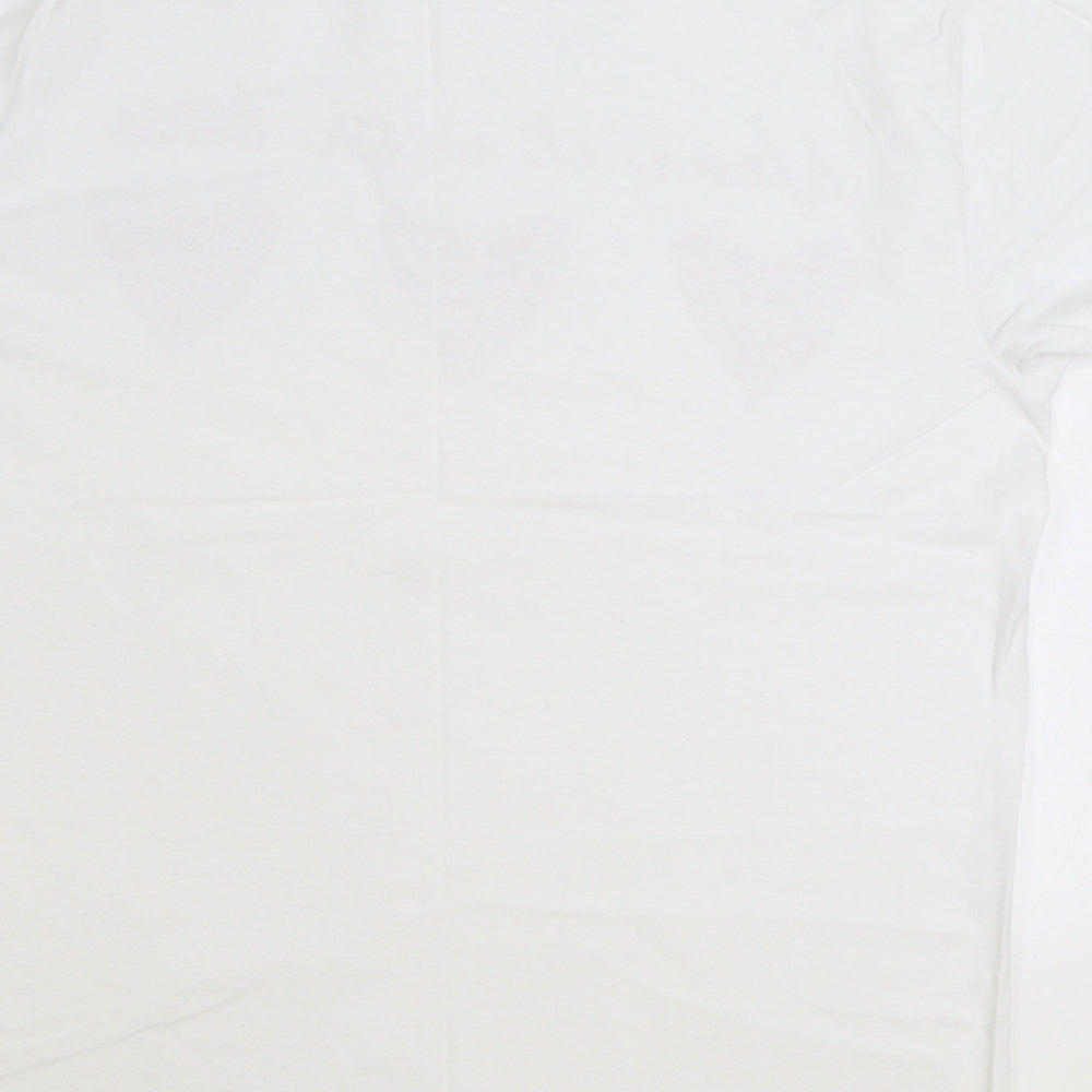 Wear It With Love Womens White 100% Cotton Basic T-Shirt Size M Round Neck - Hearts