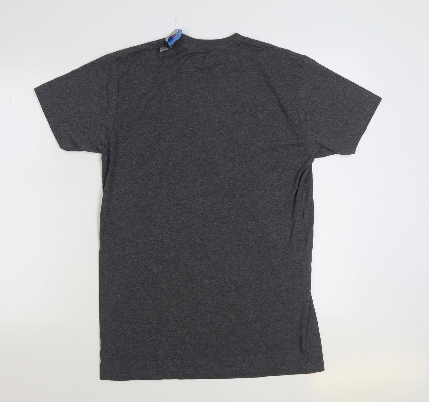 ES Mens Grey Cotton T-Shirt Size M Round Neck - Tigers