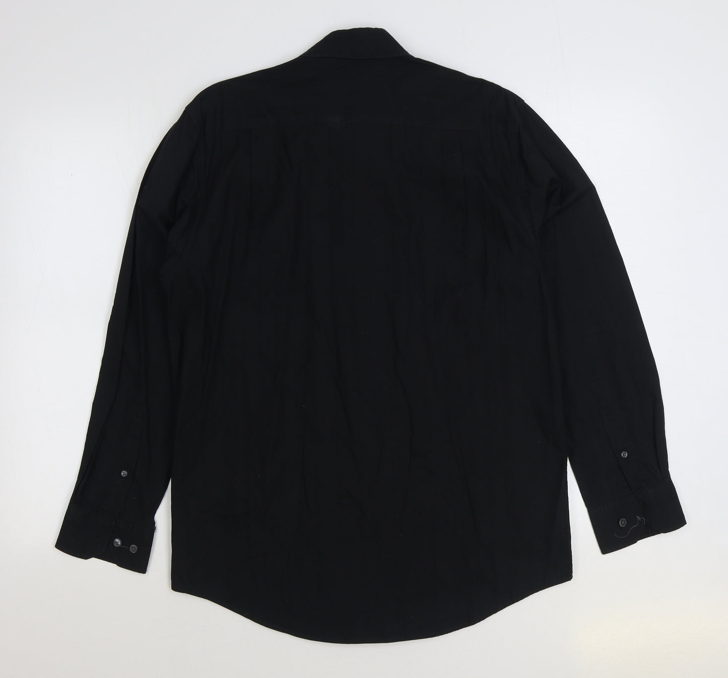 Joseph Abboud Mens Black Cotton Button-Up Size S Collared Button