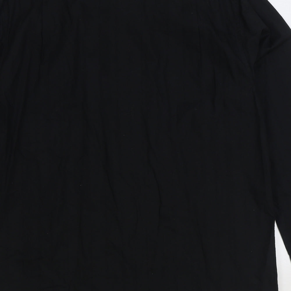 Joseph Abboud Mens Black Cotton Button-Up Size S Collared Button