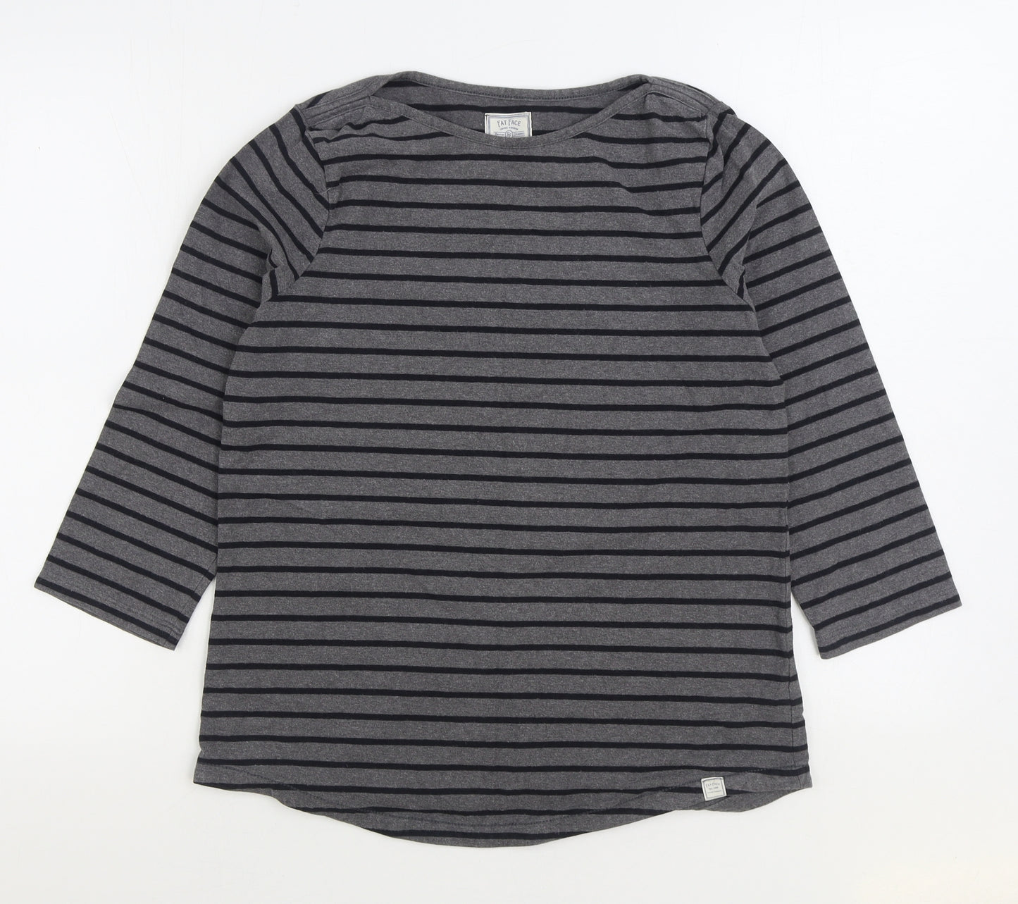 Fatface Womens Grey Striped Cotton Pullover Sweatshirt Size 10 Pullover