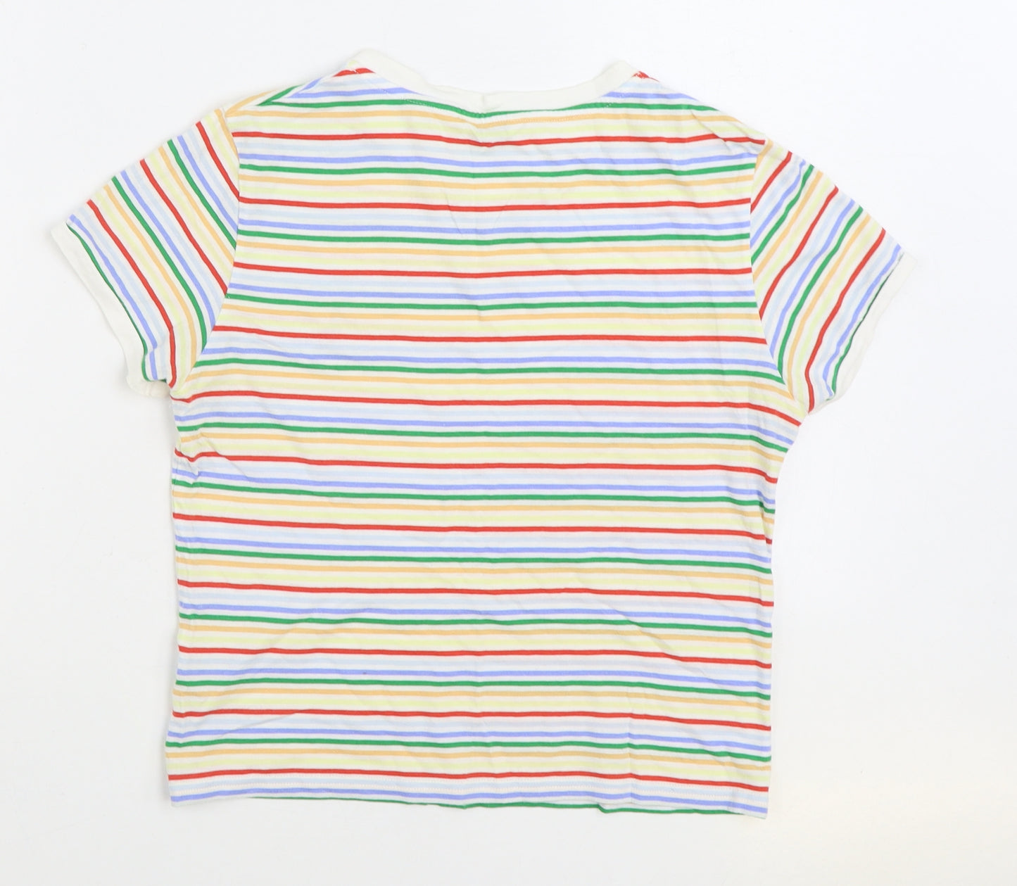 Jack Wills Womens Multicoloured Striped Cotton Basic T-Shirt Size 12 Round Neck