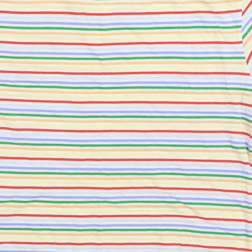Jack Wills Womens Multicoloured Striped Cotton Basic T-Shirt Size 12 Round Neck