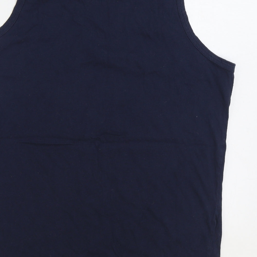 Majestic Mens Blue Cotton Basic Tank Size 2XL Scoop Neck Pullover - New York Yankees