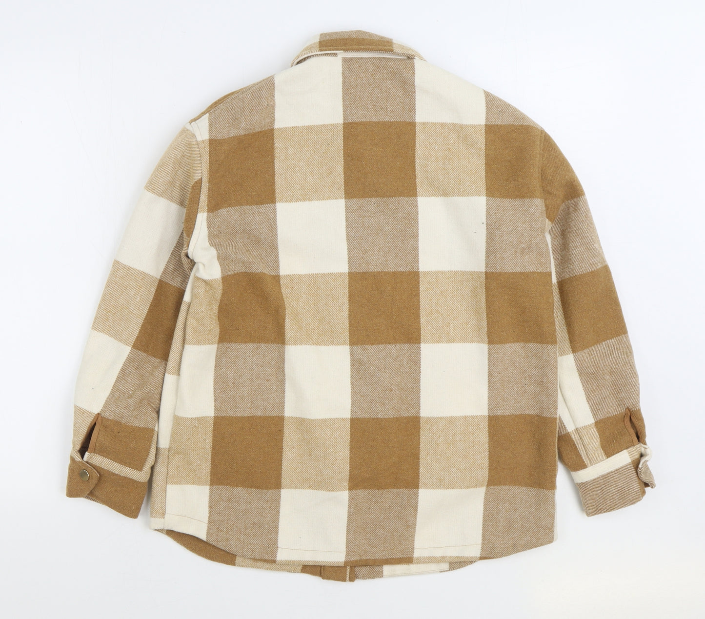 NEXT Girls Brown Gingham Jacket Coat Size 12 Years Snap - Shirt Jacket