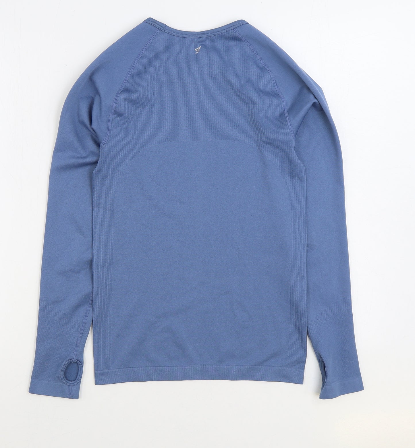 Workout Womens Blue Polyester Basic T-Shirt Size 10 Round Neck Pullover