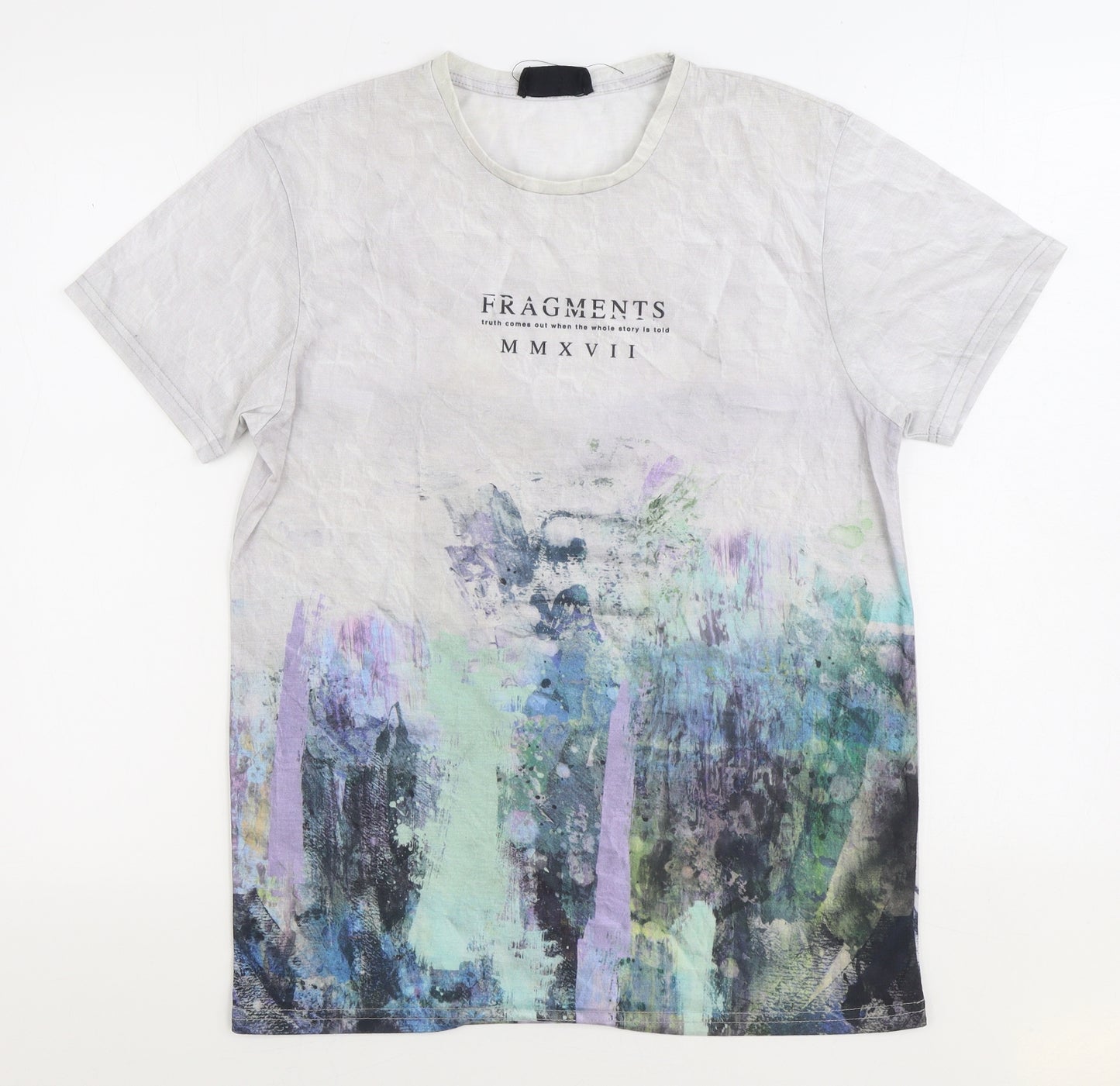 Cedar Wood State Mens Multicoloured Polyester T-Shirt Size M Round Neck - Fragments