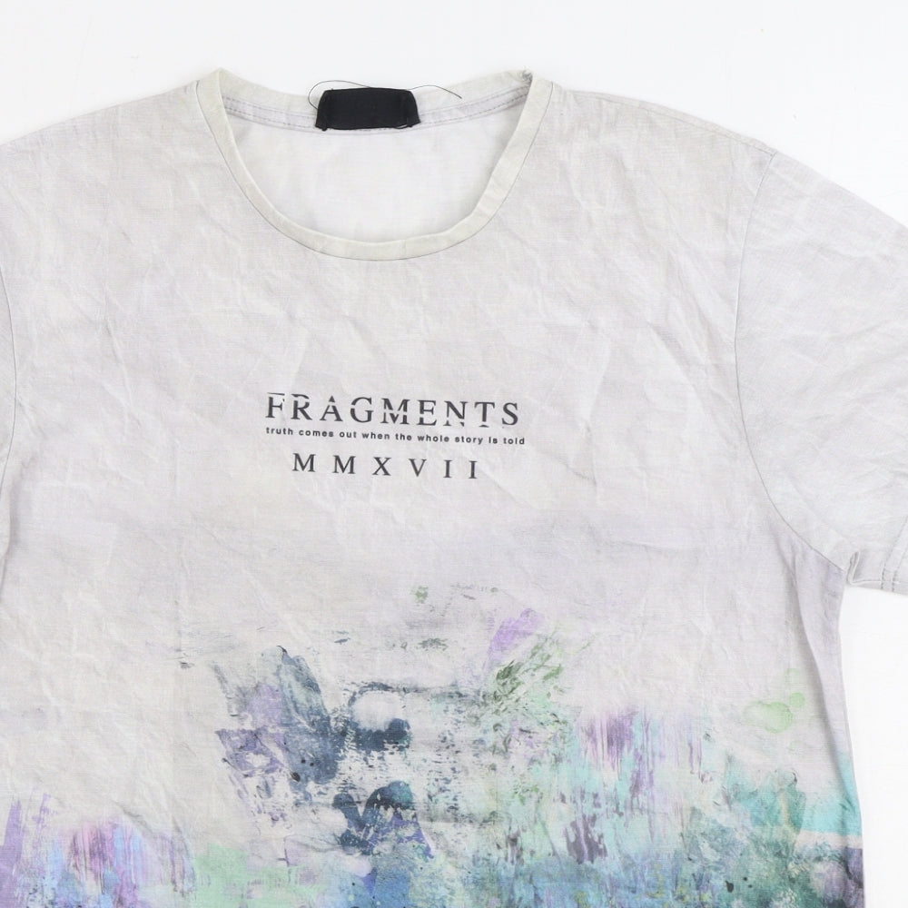 Cedar Wood State Mens Multicoloured Polyester T-Shirt Size M Round Neck - Fragments