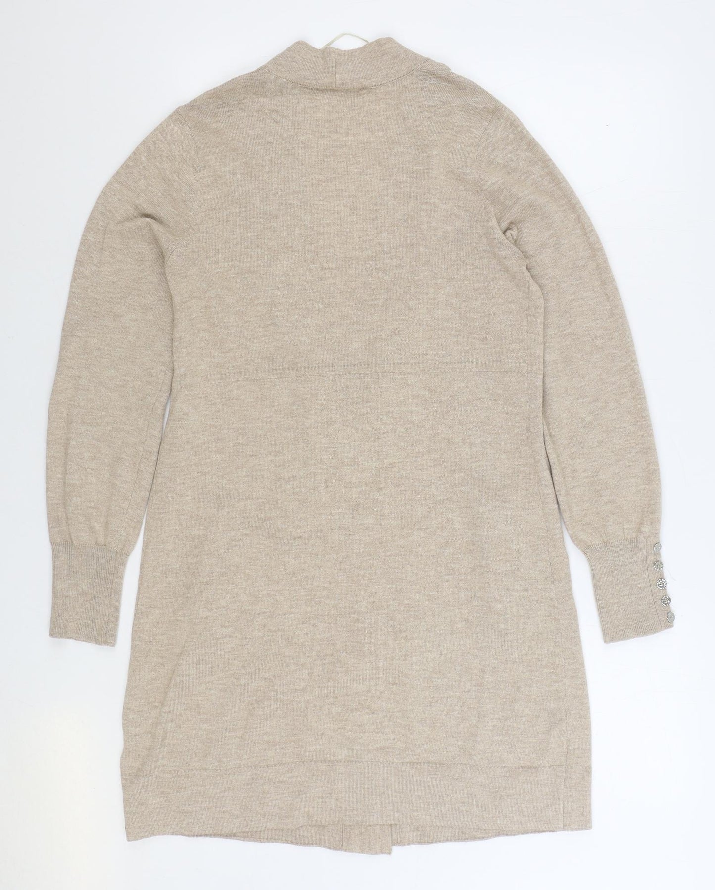 Wallis Womens Beige V-Neck Polyester Cardigan Jumper Size S