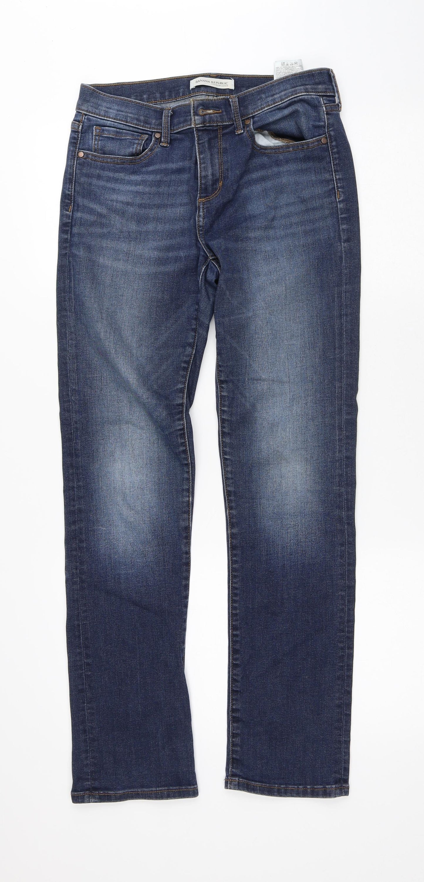 Banana Republic Womens Blue Cotton Straight Jeans Size 26 L29 in Regular Button