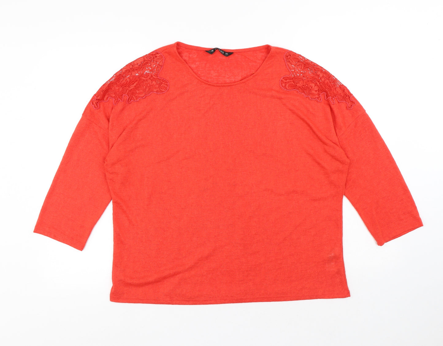 Dunnes Stores Womens Red Round Neck Polyester Pullover Jumper Size L