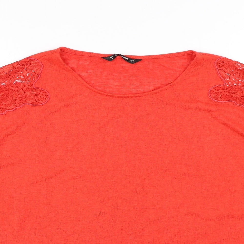 Dunnes Stores Womens Red Round Neck Polyester Pullover Jumper Size L