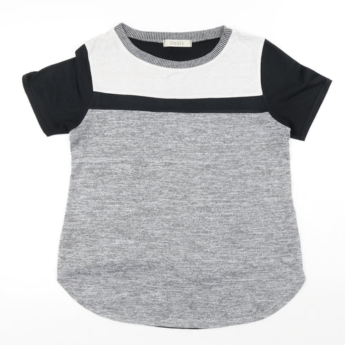 Oasis Womens Black Jersey T-Shirt Size S Round Neck