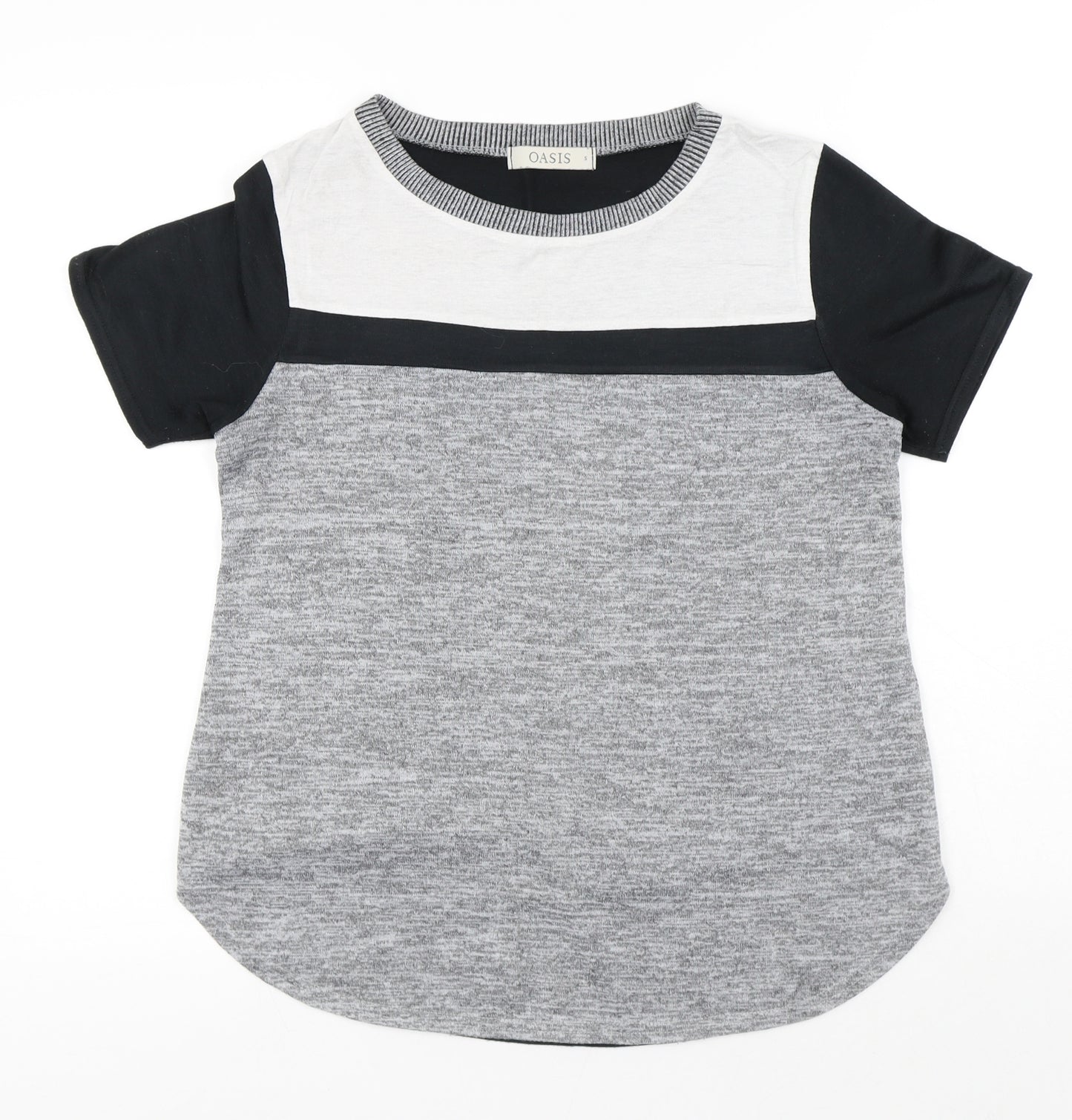 Oasis Womens Black Jersey T-Shirt Size S Round Neck