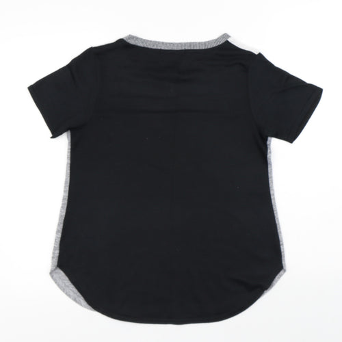 Oasis Womens Black Jersey T-Shirt Size S Round Neck