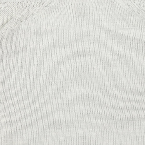 Oasis Womens White Round Neck Acrylic Pullover Jumper Size S