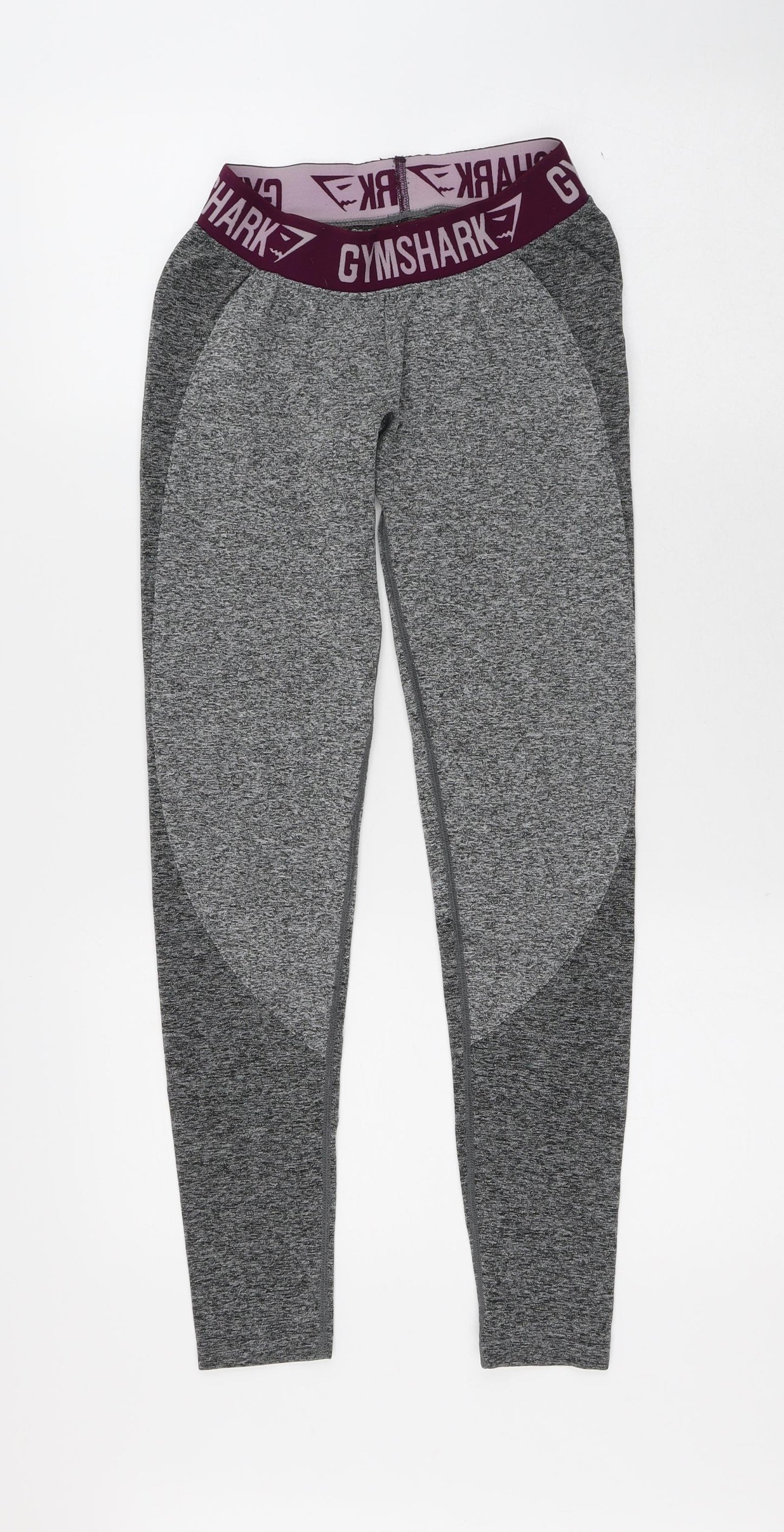 Gymshark Womens Grey Nylon Compression Leggings Size S L28 in Regular