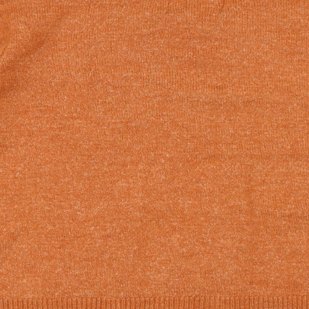 Pieces Womens Orange Round Neck Polyester Pullover Jumper Size M - Stripes