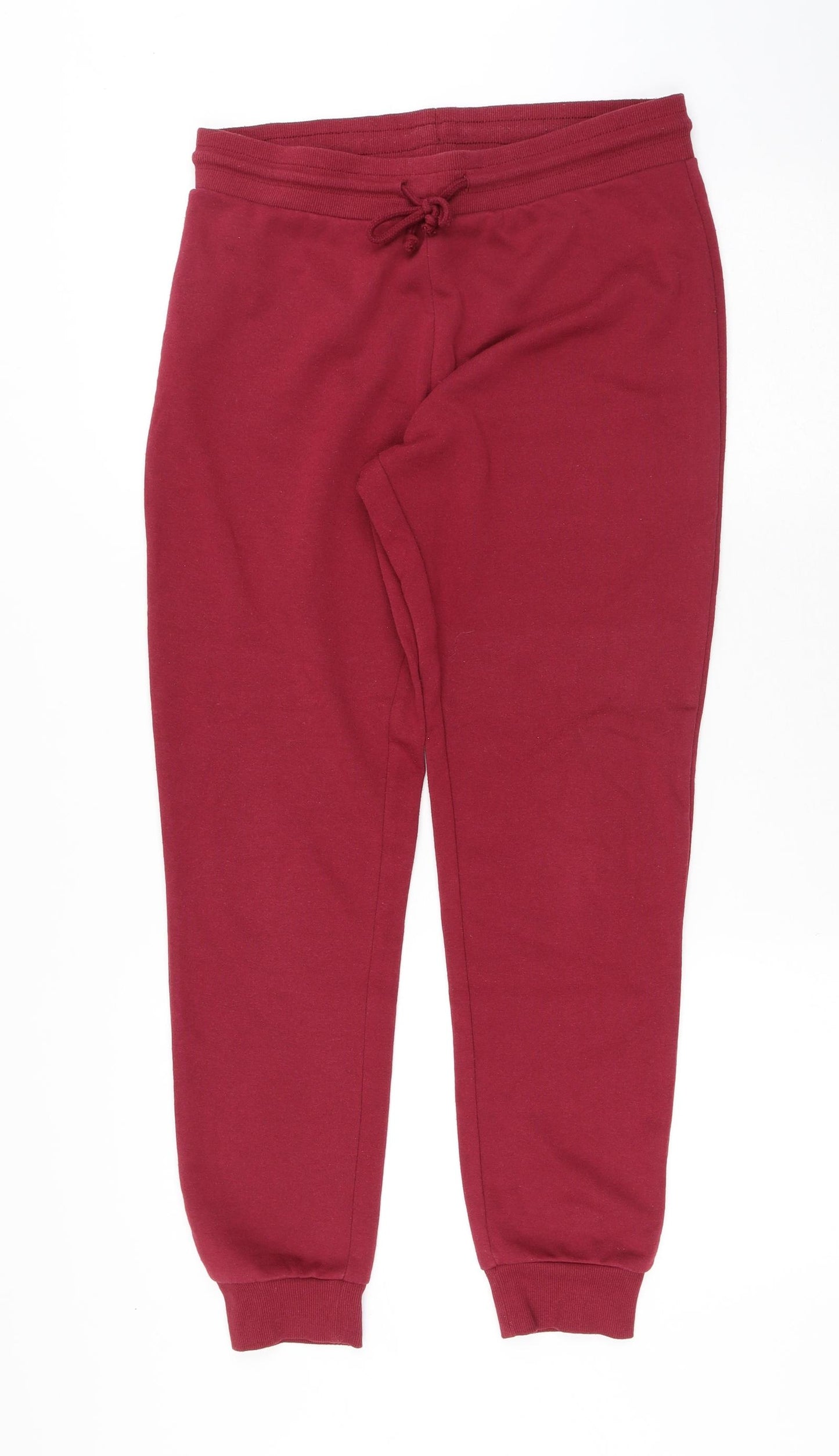Primark Womens Red Polyester Jogger Trousers Size S L27 in Regular Drawstring