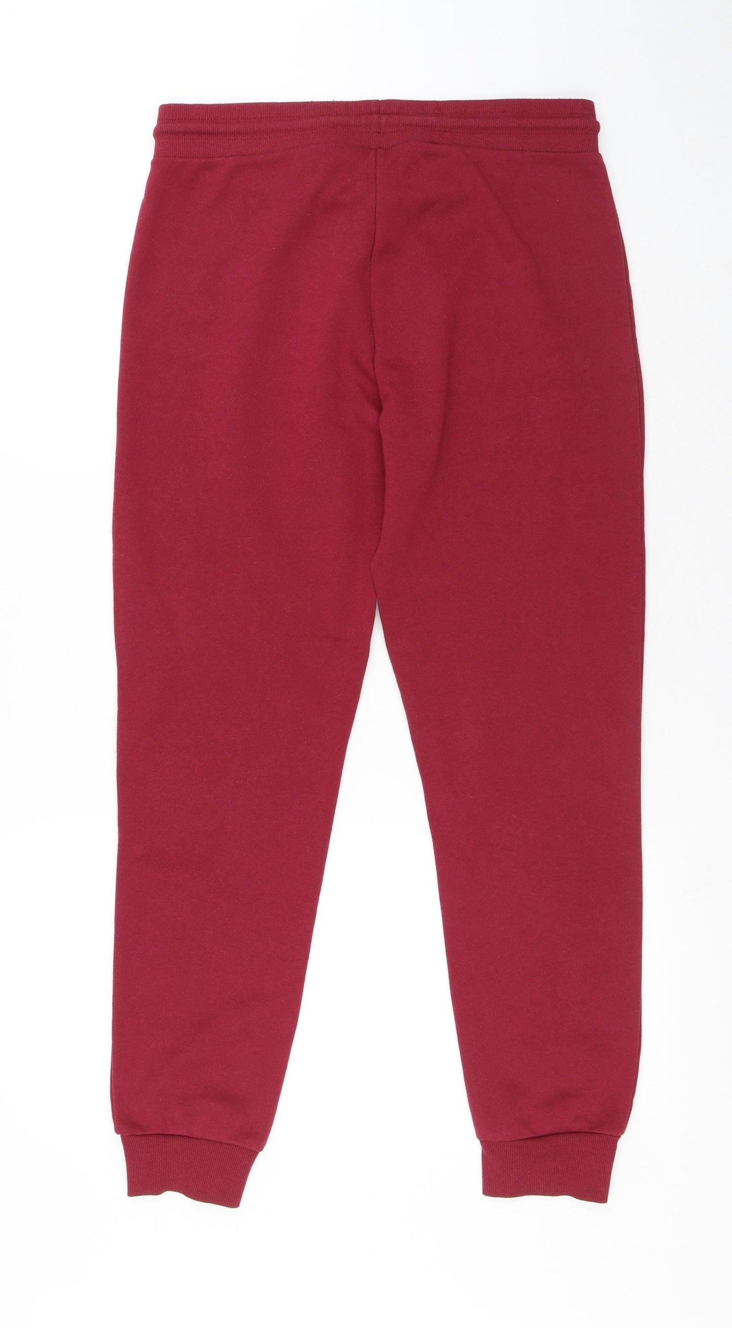 Primark Womens Red Polyester Jogger Trousers Size S L27 in Regular Drawstring