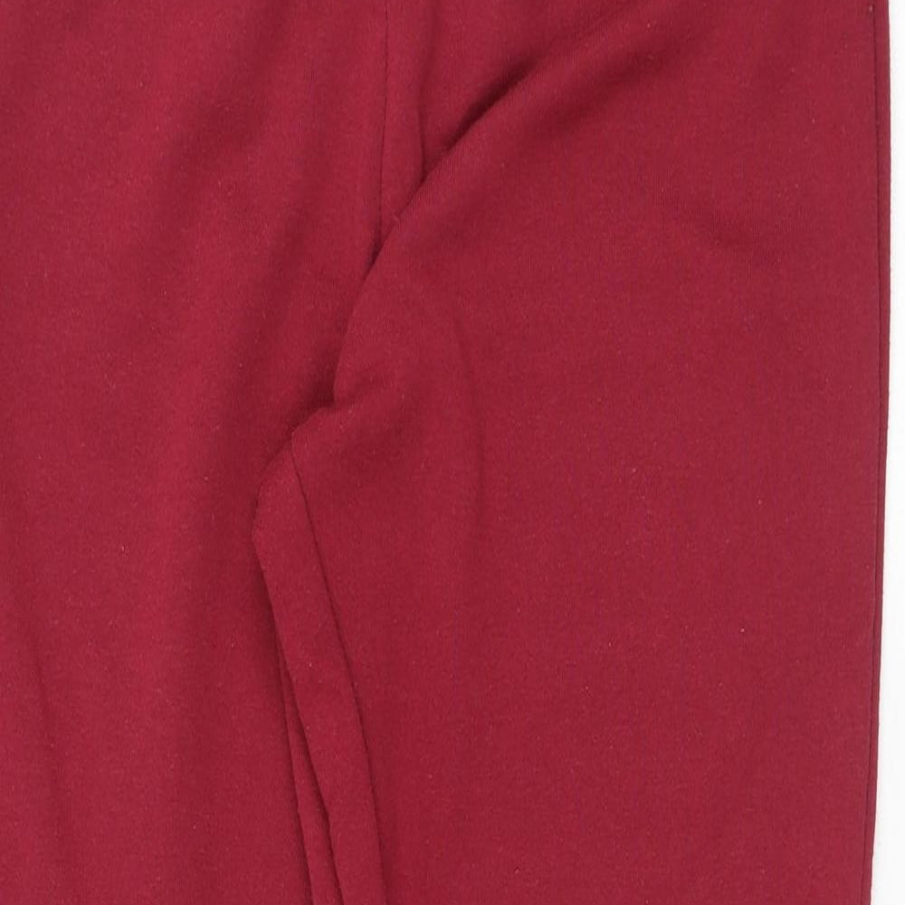 Primark Womens Red Polyester Jogger Trousers Size S L27 in Regular Drawstring