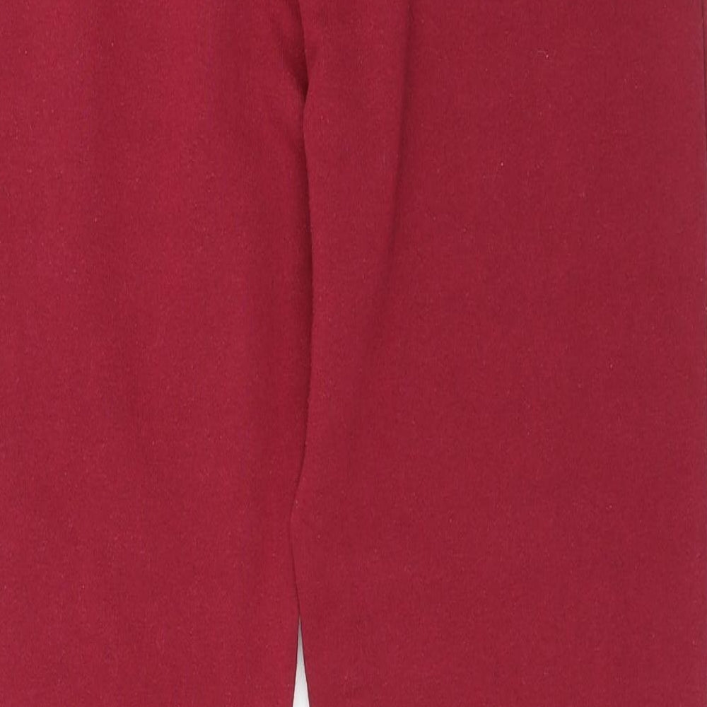 Primark Womens Red Polyester Jogger Trousers Size S L27 in Regular Drawstring