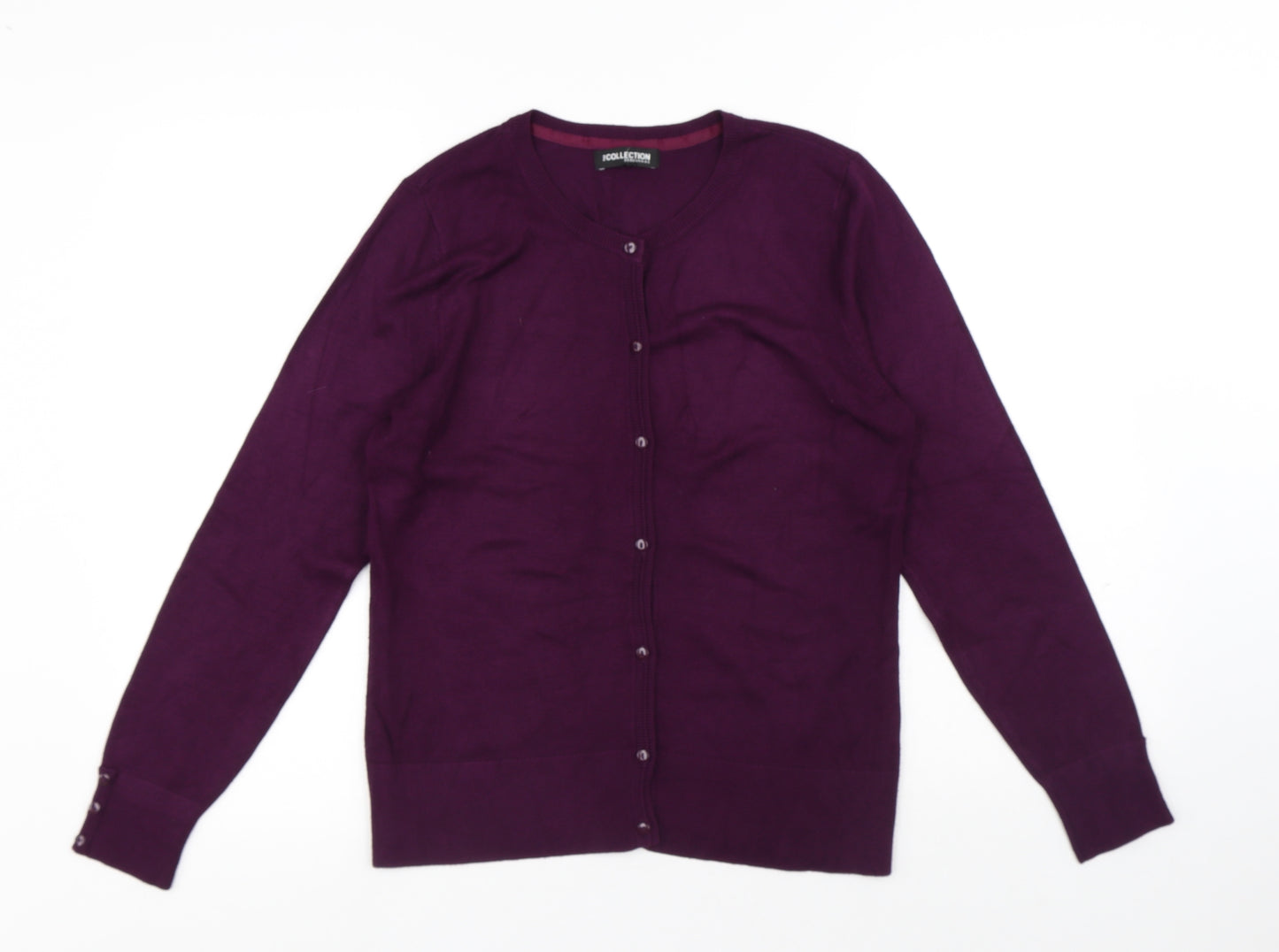 Debenhams Womens Purple V-Neck Polyester Cardigan Jumper Size M