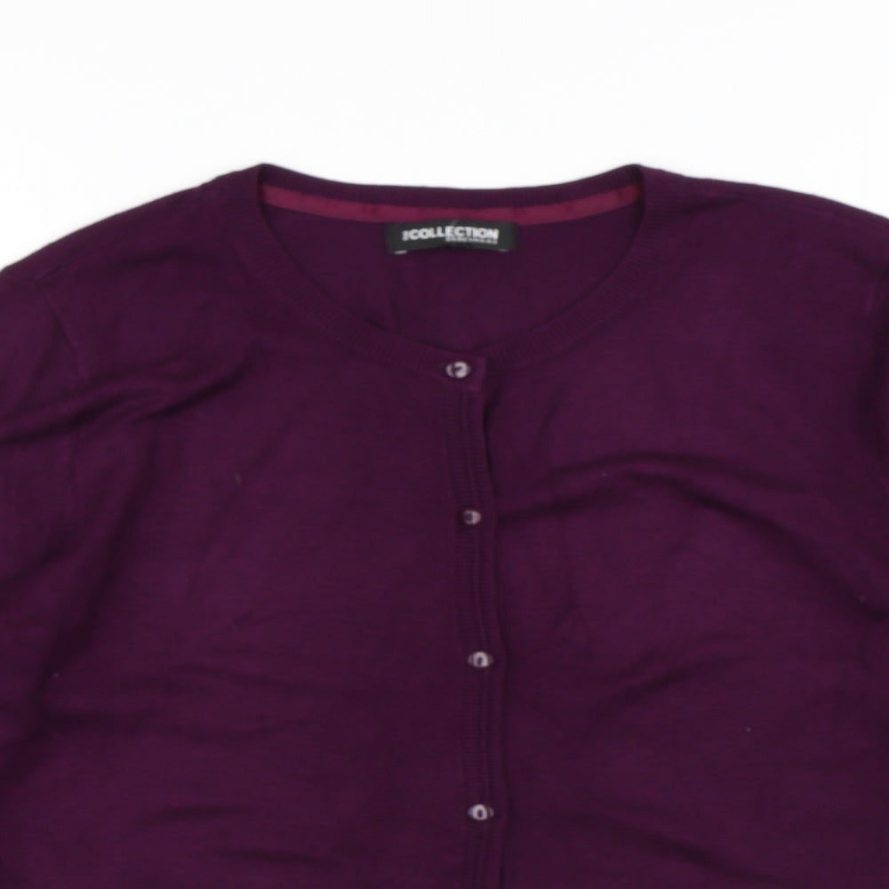 Debenhams Womens Purple V-Neck Polyester Cardigan Jumper Size M