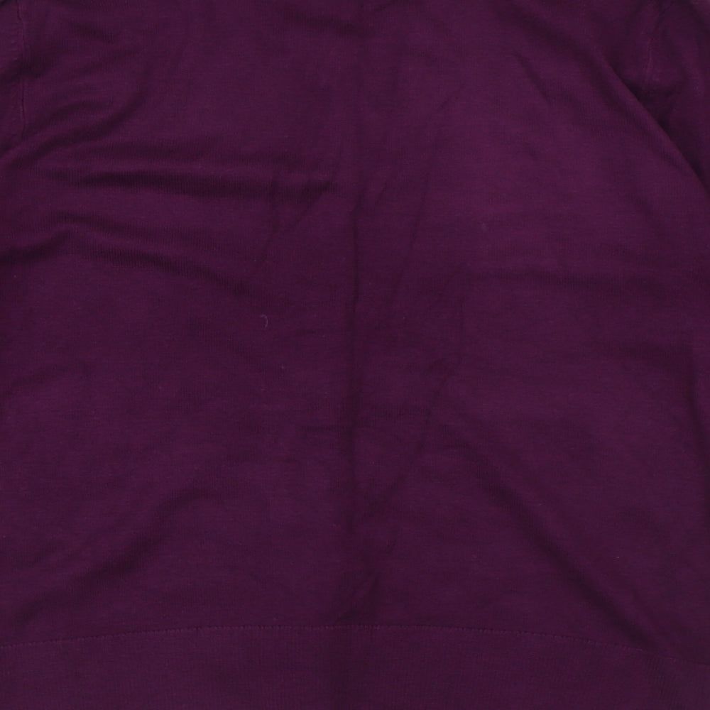 Debenhams Womens Purple V-Neck Polyester Cardigan Jumper Size M
