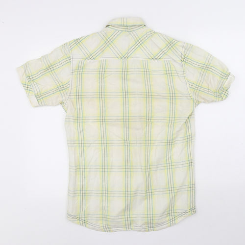 Cedar Wood State Mens Multicoloured Plaid Cotton Button-Up Size S Collared Button