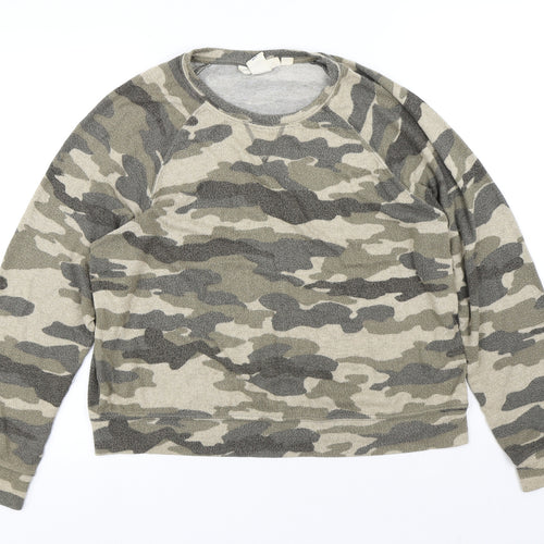 LOGG Mens Multicoloured Camouflage Viscose Pullover Sweatshirt Size S